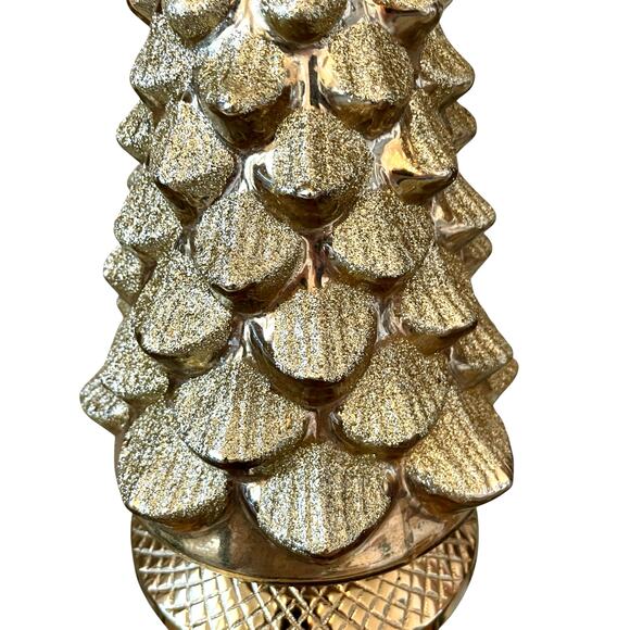 NEIMAN MARCUS Shiny Gold Tree Christmas Stocking Holder 11in Holiday Decor New - Picture 13 of 15